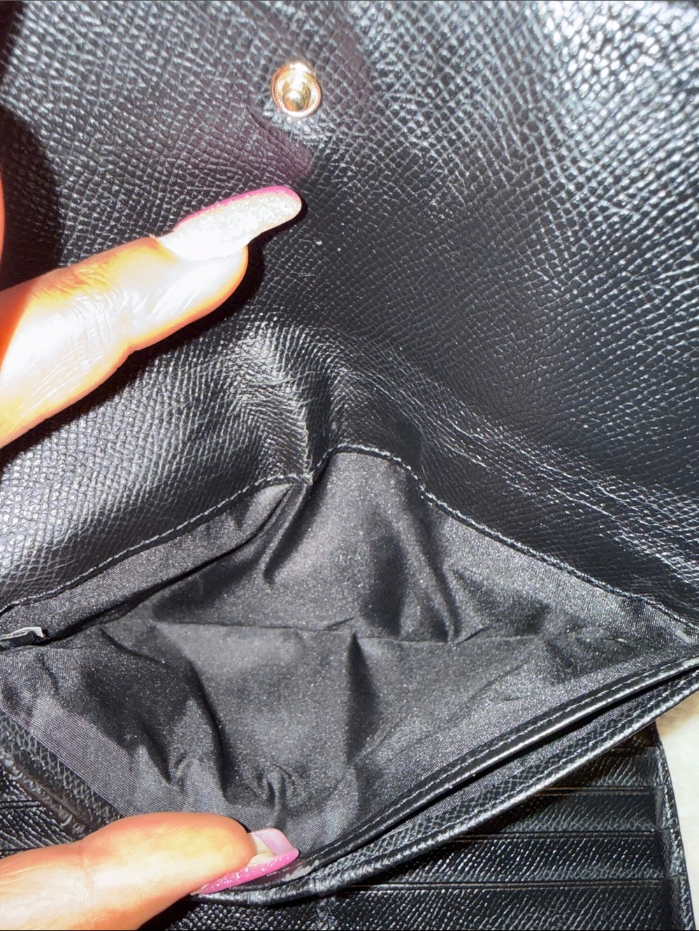 Coach Black Pebbled Leather w/ Removable Checkbook Wallet 2Fer - Picture 10 of 13